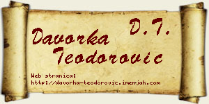 Davorka Teodorović vizit kartica